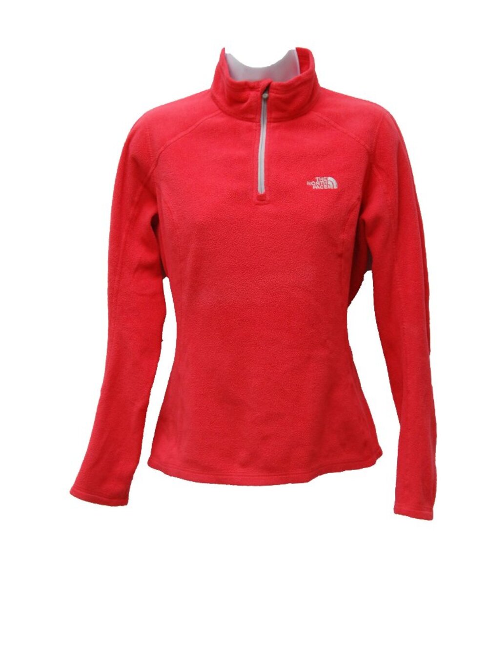 The North Face Womens Light Fleece 1/4 Zip Mock Neck Sweatshirt Pullover, Red, S
